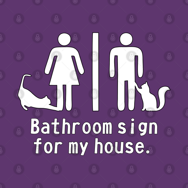 Cat Bathroom Sign - Cats - Taza | TeePublic MX