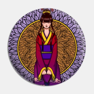 Girl Wearing Kimono Pin