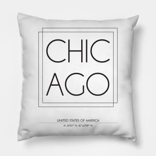 Chicago City Minimal Typography 2 Pillow