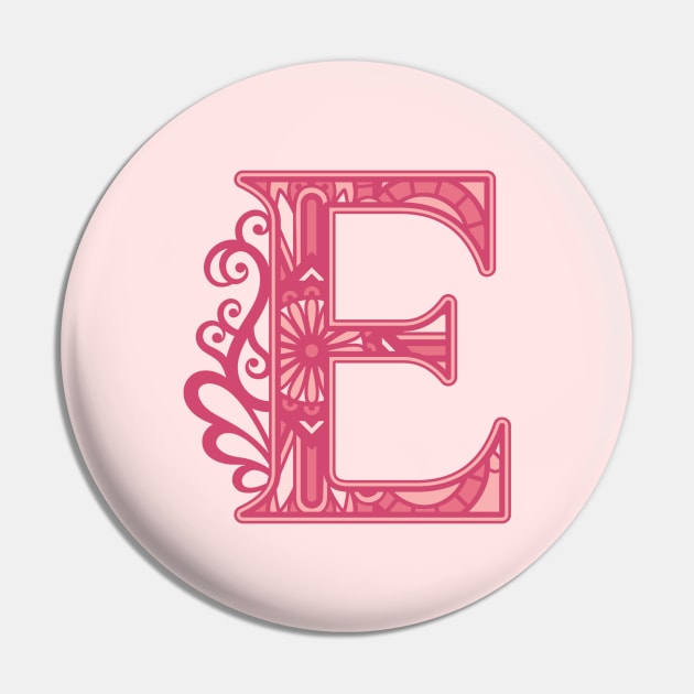 The Alphabet Letter E Floral Pin by The Minimalist