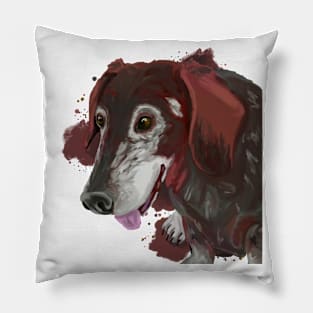 Old dachshund - dog portrait Pillow