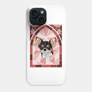 Stained Glass Black Chihuahua Phone Case