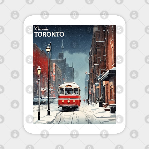 Toronto Canada Starry Night Vintage Poster Tourism Magnet by TravelersGems