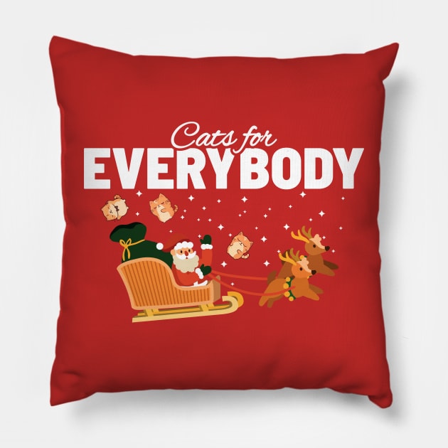 Cats for Every Body - Funny Santa and Cats Pillow by Bunder Score