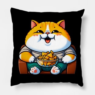 Exotic Shorthaired Cat Couch Potato Nachos Pillow