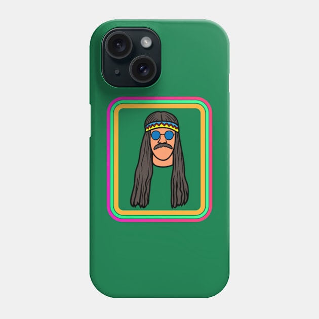 Hippie Soul with big mustache Phone Case by Retro Comic Books