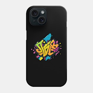 an urban t-shirt inspired by graffiti art and street culture, bold, colorful graffiti-style typography and street art elements Phone Case