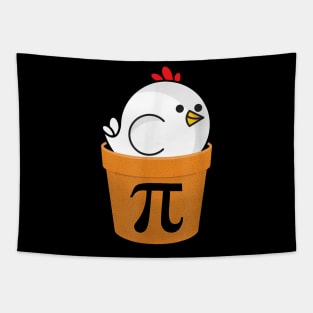 Funny Chicken pi day Tapestry