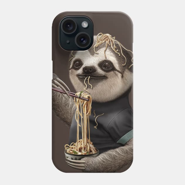 SLOTH EATING NOODLE Phone Case by ADAMLAWLESS