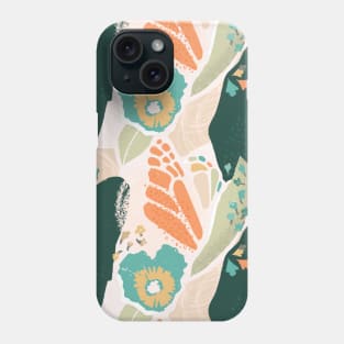 Pretty Abstract Floral Pattern Aqua Blue Green Orange Phone Case