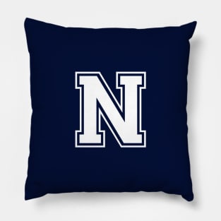 Initial Letter N - Varsity Style Design Pillow