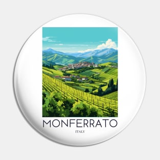 A Pop Art Travel Print of Monferrato - Italy Pin