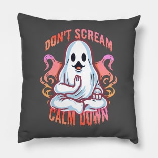 Funny Yoga Ghost: Keep Calm and Boo-gie On Pillow