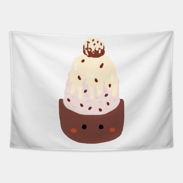 Red bean shaved ice Tapestry by artoftilly