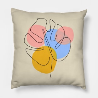 Tropical Leaf Abstract Line Art Pillow