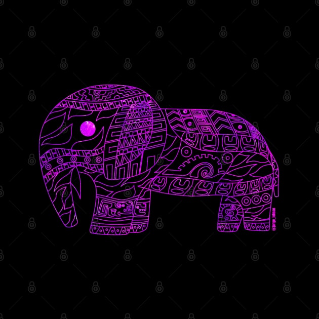 Deep purple elephant ecopop by jorge_lebeau