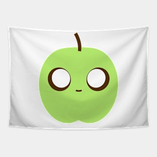 Scary Green Sour Apple Kawaii Art Emoticon Tapestry