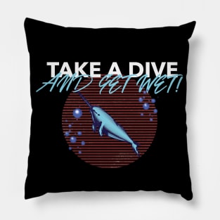 Take A Dive And Get Wet! Funny Narwhal Diving Pillow