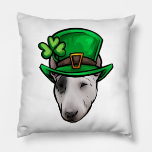 St Patricks Day Bull Terrier Pillow