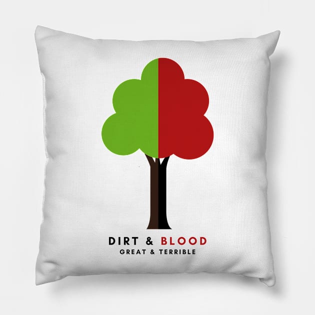 DIRT & BLOOD (Light) Pillow by A. R. OLIVIERI