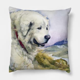 Watercolor Great Pyrenees - Dog Lovers Pillow