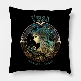 Retro Virgo Zodiac Sign Pillow