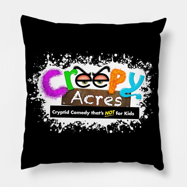 Creepy Acres classic logo Pillow by CreepyAcres