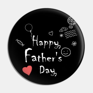 Happy Father's Day Kids Drawing Doodle Dad Daddy Gifts Pin