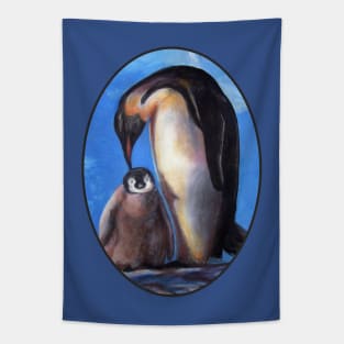 Penguins mother and baby Tapestry