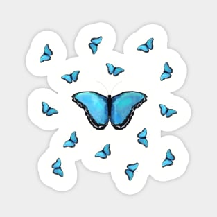 Blue Butterfly Pattern Magnet