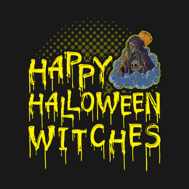 Happy Halloween Witches by Humbas Fun Shirts