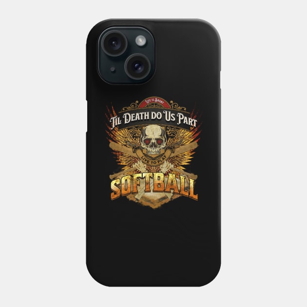 Life is Short - Live to Play Softball - Fiery Sunset Phone Case by FutureImaging