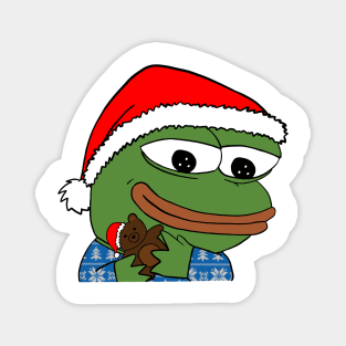 christmas teddy bear pepe Magnet