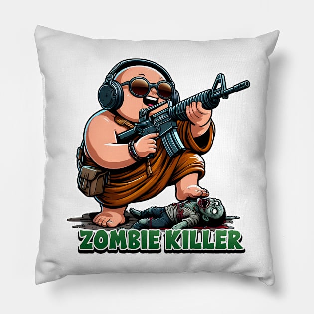 Zombie Killer Pillow by Rawlifegraphic