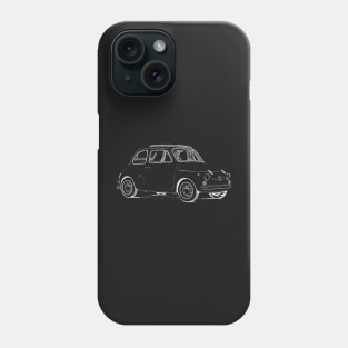 Fiat 500 Wireframe White Phone Case