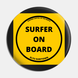 SURFER ON BOARD CAR/MOTOR BIKE STICKERS AND MORE Pin