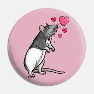 Hooded rat love Pin