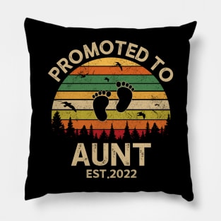 Promoted To Aunt Est 2022 Pregnancy Announcement Vintage Pillow