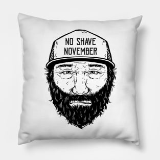 No shave November beard man Pillow