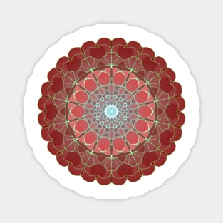 Peculiar Floral Pattern-Maroon Mandala Intricate Patterns Symmetrical Design -Koralle Magnet