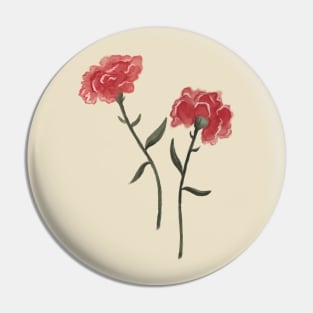 January Birth Flower - Red Carnation Pin