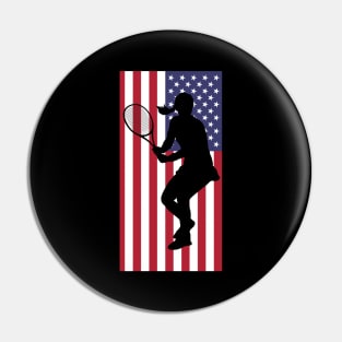 US Open Tennis Silhouette Pin