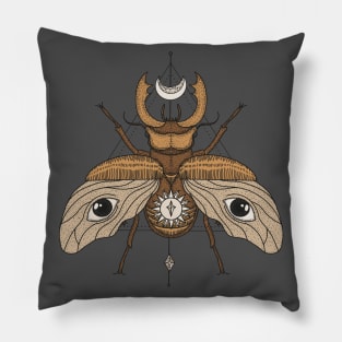 Colorfull  Beetle Illustration Pillow