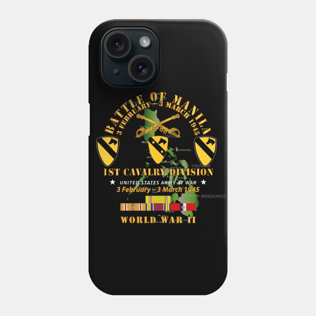 Battle for Manila - 1st Cavalry Division w PAC - PHIL SVC Phone Case by twix123844