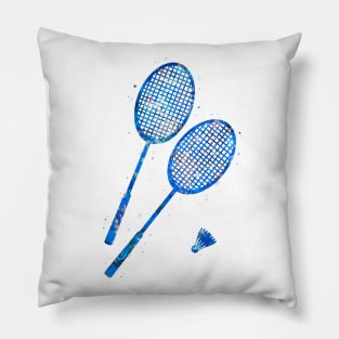 Badminton racket blue Pillow