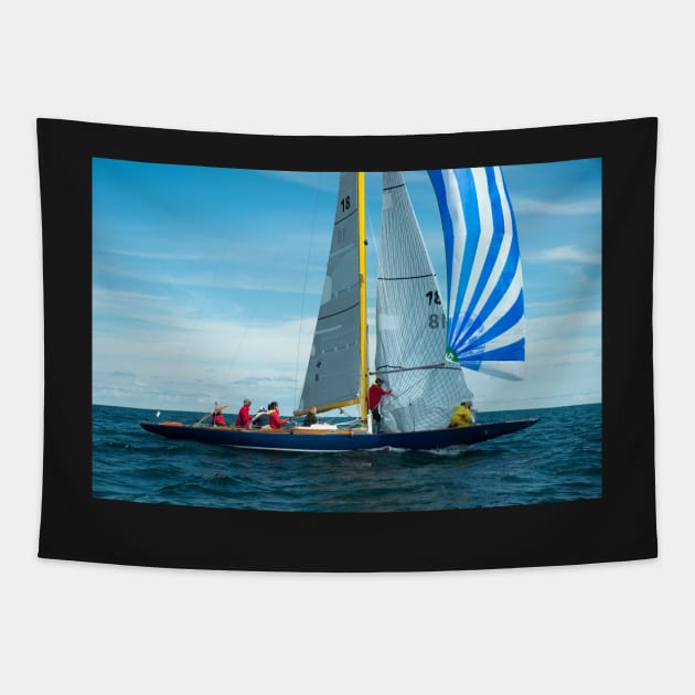 R 18 on a Downwind Run Tapestry by wolftinz