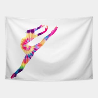 Tie Dye Dancer Gymnast Silhouette Tee Tapestry