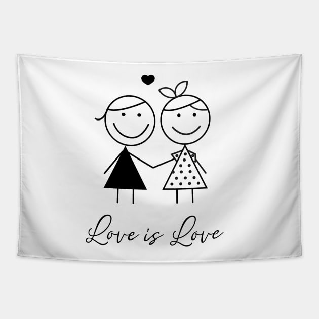 Love is love. Happy girls together Tapestry by renee1ty