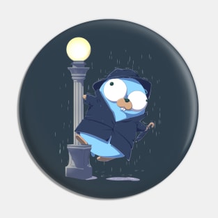 Golang Gopher Go Singing In The Rain Pin