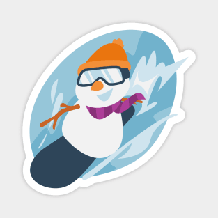 Snowman Snowboarding Magnet